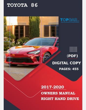 toyota 86 2017 2018 2019 &2020 owners manual